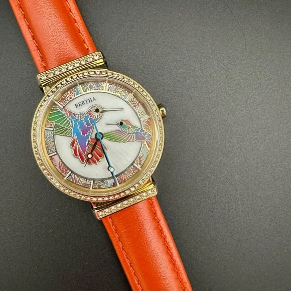Bertha Accessories Bertha Mother Of Pearl Hummingbird Watch